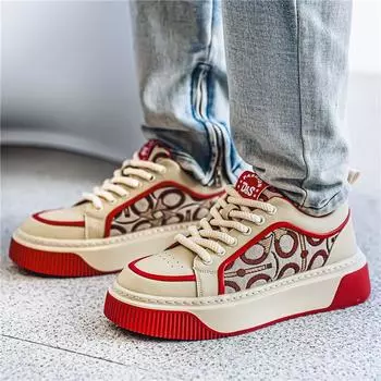 Мужские туфли на платформе, всесезонные, новые, низкие, на шнуровке, повседневные, мужские, трендовые, весна-лето, студенческие, персонализированные, спортивные туфли 39