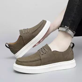 Мужские туфли на плоской подошве со шнуровкой, мужские кроссовки высокого качества для активного отдыха, повседневная обувь из натуральной кожи, удобная мужская обувь для ходьбы со шнуровкой 38 коричневый