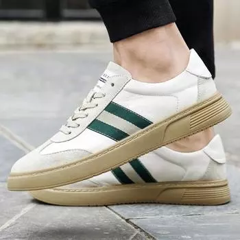 Мужские туфли на плоской подошве, высококачественные новые мужские туфли для скейтбординга из натуральной кожи, роскошная мужская обувь на весну и осень, кроссовки на шнуровке для мужчин 38 чёрный