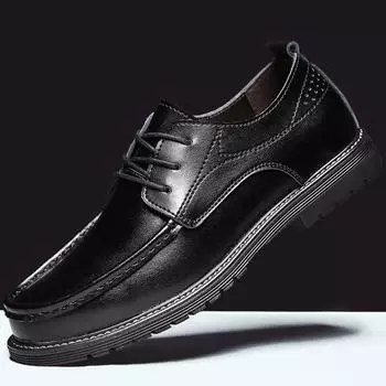 Мужские туфли на шнуровке, модные, повседневные, кожаные, мужские туфли, британские, дышащие, для жениха, на платформе, свадебные туфли для мужчин 6.5