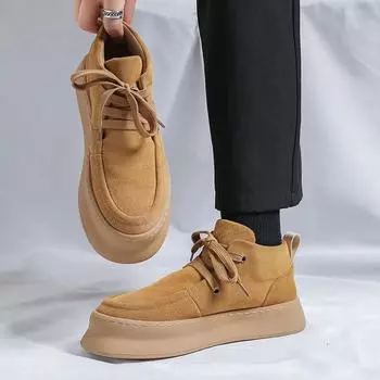 Мужские туфли на шнуровке, новые осенние мужские туфли, мужские ботинки, высокие модные кожаные ботинки для мотоциклистов, удобные ботинки для отдыха на открытом воздухе 38