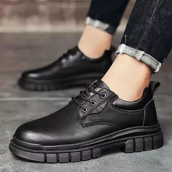 Мужские туфли на шнуровке, новые зимние повседневные туфли из натуральной кожи, модные деловые туфли-оксфорды для мужчин, дизайнерские офисные рабочие туфли 7