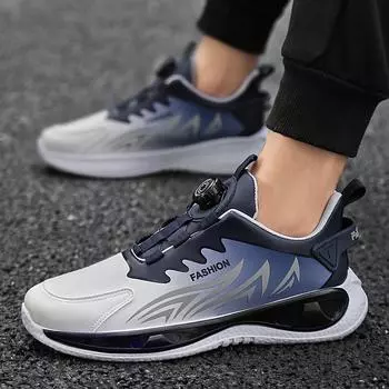 Мужские туфли новые студенческие дышащие сетчатые вращающиеся пряжки повседневные спортивные нишевые трендовые мужские туфли для пап обычные 39