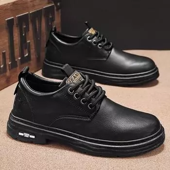 Мужские туфли осенние деловые мужские туфли в британском стиле повседневные кожаные туфли ретро коричневого цвета высокого класса с большим размером головы модные туфли 39 коричневый