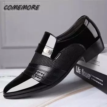 Мужские туфли-оксфорды Slip on, модные деловые туфли для мужчин, новые классические кожаные дышащие туфли для мужчин на лето 38