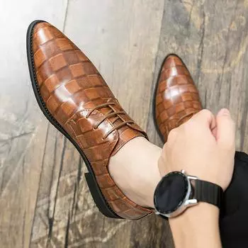 Мужские туфли ручной работы, деловые, офисные, кожаные туфли класса люкс, свадебные туфли, мужские туфли-оксфорды, формальные, джентльменские туфли с острым носком 38