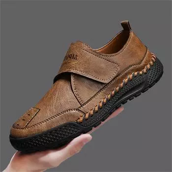 Мужские туфли ручной работы на весну и осень, повседневные сандалии, кожаные туфли на каблуках для мужчин, низкие, большого размера 46 чёрный