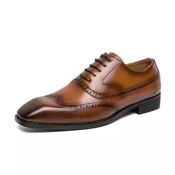 Мужские туфли ручной работы Wingtip Oxford Кожаные броги Мужские туфли Классические деловые туфли для мужчин Zapatos Hombre 6