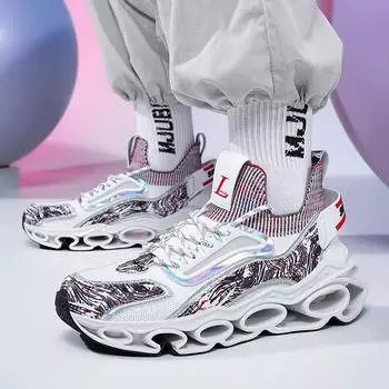 Мужские туфли с дышащими нескользящими лезвиями, осенне-зимние, новые спортивные и кроссовки для бега на платформе, ультралегкие мужские модные туфли 39