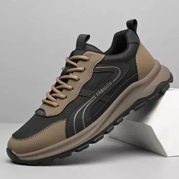 Мужские туфли с мягкой подошвой, кожаные туфли, мужская корейская версия спортивной и повседневной обуви, молодежная мужская дорожная обувь, обувь для папы, прилив 38 серый