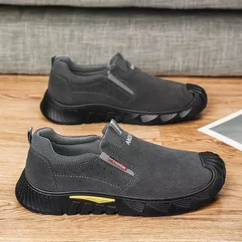 Мужские туфли с мягкой подошвой, осенние новые низкие рабочие туфли, мужская модная износостойкая рабочая обувь черного цвета, универсальная повседневная обувь 39 чёрный
