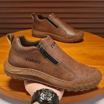Мужские туфли с одной педалью, новые, дышащие, для работы на стройплощадке, нескользящие, износостойкие, кожаные, для спорта и отдыха, для работы на доске 39