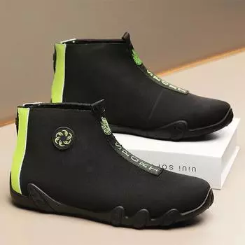 Мужские туфли с одной педалью, осенний тренд, молния сзади, повседневная обувь, шапки, нескользящая обувь для вождения на тонкой подошве 39 бежевый