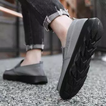 Мужские туфли с одной педалью, повседневные туфли 2025 года, новые, старые, Пекинские, тканевые туфли, легкие, дышащие, парусиновые туфли, туфли с полиуретановой подошвой 39 чёрный