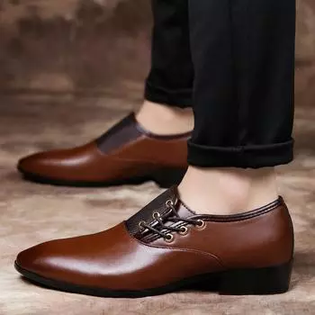 Мужские туфли с острым носком, деловые, кожаные, удобные, мужские, офисные, деловые, свадебные, большой размер 48 6.5
