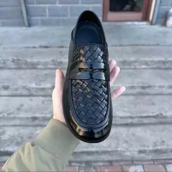 Мужские туфли-слипоны из натуральной кожи весна/лето 2024 г.: Модная, дышащая, универсальная, удобная, повседневная дизайнерская обувь Size 43