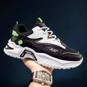 Мужские туфли весенние сетчатые дышащие универсальные повседневные спортивные мужские туфли с утяжелением для маленьких белых папочек модные туфли 39