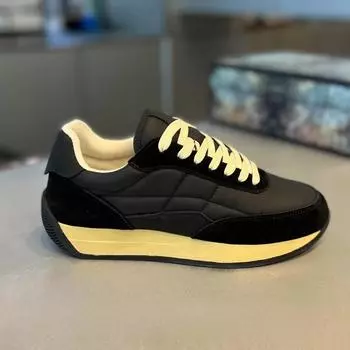 Мужские удобные кроссовки, кроссовки для тренировок 2024 года, осенние кроссовки на шнуровке, мужские кроссовки из мягкой кожи, ретро-мужская спортивная обувь 39 чёрный