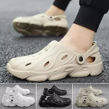 Мужские удобные летние повседневные сандалии, нескользящие легкие дышащие водонепроницаемые пляжные тапочки 40 белый