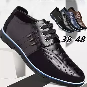 Мужские удобные лоферы для отдыха, модельные туфли больших размеров, мужская повседневная кожаная обувь, обувь для вождения, мужская повседневная обувь на плоской подошве, оксфорды 48 чёрный