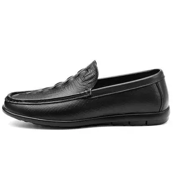 Мужские удобные лоферы в британском стиле, кожаные модные деловые туфли, роскошная мужская обувь без шнуровки, мужские свадебные модельные туфли 38 чёрный