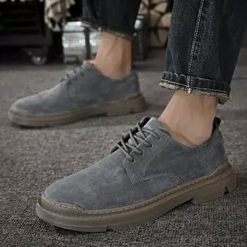 Мужские удобные модные замшевые туфли из кожи, мужская повседневная деловая обувь, формальные туфли на шнуровке, мужская обувь 38 коричневый