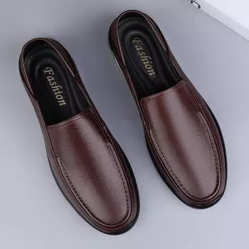 Мужские удобные свадебные туфли, модные мужские повседневные кроссовки, мужские туфли из натуральной кожи для вождения, мужские туфли без застежек 38 чёрный