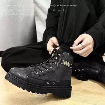 Мужские удобные ультрамягкие и дышащие кроссовки на шнуровке, модные ботинки 39 чёрный