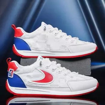 Мужские удобные ультрамягкие и дышащие кроссовки на шнуровке 42 белый/чёрный