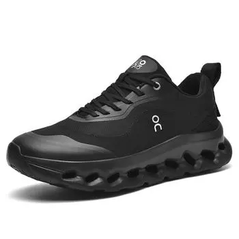 Мужские удобные ультрамягкие и дышащие кроссовки на шнуровке 39 чёрный