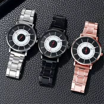 Мужские ультратонкие часы Мужские деловые сетчатые пояса из нержавеющей стали серебряный