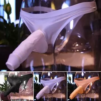 Мужские ультратонкие дышащие бесшовные эластичные трусы Sisy из ледяного шелка, сексуальные трусы Opening