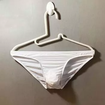 Мужские ультратонкие плавки-бикини Ice Silk, сексуальные стринги с низкой талией XXL