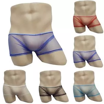 Мужские ультратонкие сетчатые трусы-боксеры для сексуальной и удобной посадки L