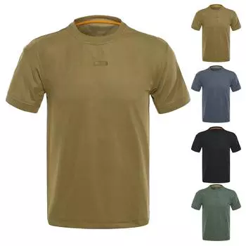 Мужские уличные эластичные свободные и быстросохнущие топы с круглым вырезом и короткими рукавами XL зелёный