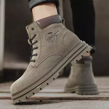 Мужские уличные ботинки, брендовые мужские ботильоны, зимние новые высокие повседневные туфли, классический дизайн, для ходьбы 38