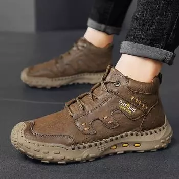 Мужские уличные ботинки с хлопковой подкладкой, плюшевые мужские зимние ботинки, модные мягкие дышащие удобные рабочие ботинки 38