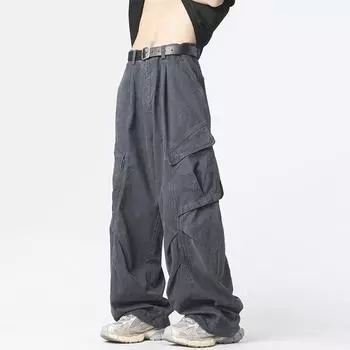 Мужские уличные брюки в стиле хип-хоп, брюки-карго, мужские брюки-шаровары с эластичной резинкой на талии, мужские повседневные спортивные брюки в стиле Харадзюку для женщин XXL чёрный