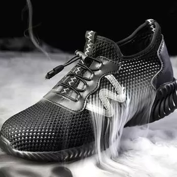 Мужские уличные рабочие ботинки больших размеров со стальным носком, камуфляжная защитная обувь с защитой от проколов 36 чёрный