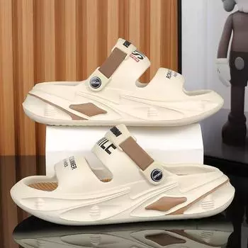 Мужские уличные сандалии, шлепанцы, пляжные удобные сабо на толстой подошве, мужская повседневная обувь, садовая обувь, мужские и женские пляжные сандалии 36-37