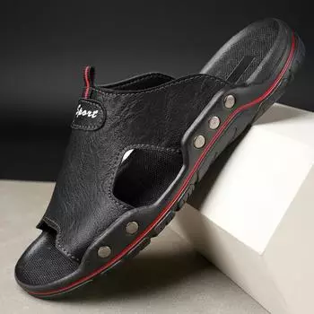 Мужские уличные тапочки больших размеров, водонепроницаемые и нескользящие, пляжная обувь, летняя одежда, мягкие подошвы, удобные сандалии, тапочки 38