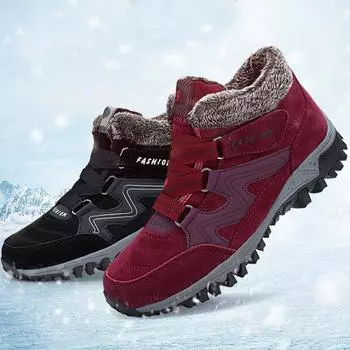 Мужские уличные водонепроницаемые снегозащитные женские зимние ботинки большого размера 36-47, зима большого размера 36 фиолетовый