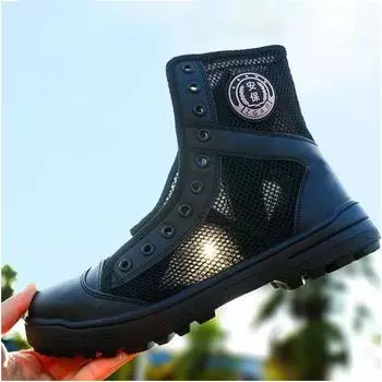 Мужские уличные высокие ботинки, мужские ботинки для тренировок, черные весенне-летние армейские ботинки, высокие ботинки, тренировочные ботинки для боевых действий 35 чёрный