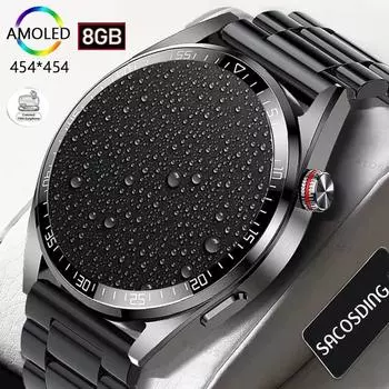 Мужские умные часы 454*454 HD Amoled экран Bluetooth вызов 8g RAM локальные музыкальные часы модные умные часы для мужчин Huawei Xiaomi China
