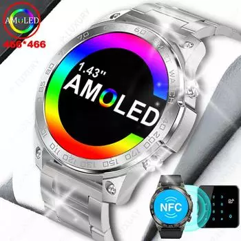 Мужские умные часы 466*466 HD разрешение 400 мАч большая батарея NFC голосовой помощник спортивные водонепроницаемые умные часы для Android