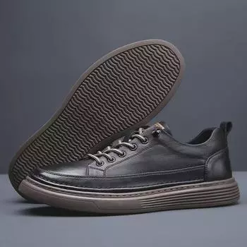 Мужские универсальные кроссовки из натуральной кожи — дышащая повседневная спортивная обувь в модном белом цвете для весны 2024 года 39