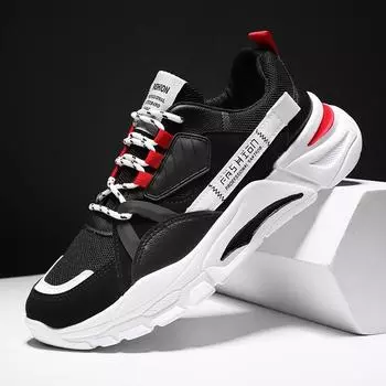 Мужские универсальные сетчатые туфли, повседневная обувь, кроссовки 39 красный