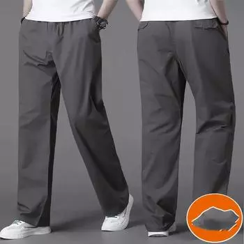 Мужские утепленные брюки прямого покроя для осени и зимы, ветрозащитные повседневные брюки свободного покроя, брюки больших размеров 6XL