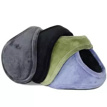 Мужские утепленные наушники премиум-класса из плюша - однотонные теплые наушники Diameter 13cm джинсовый синий