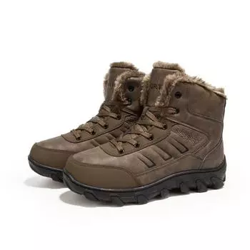 Мужские утепленные, теплые и удобные зимние ботинки 39 чёрный